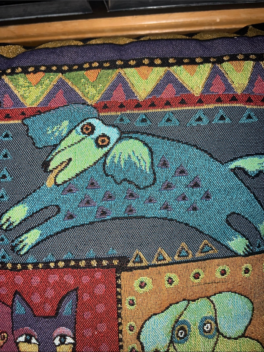 Laurel Burch Mythical Dog Decorative Pillow - Picture 7 of 10